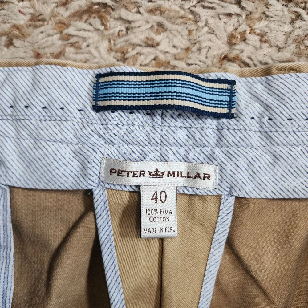 Peter Millar Golden Brown‎ Men Sz 40 Shorts Flat Front Chino